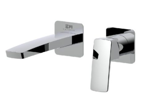 Falba süllyesztett csaptelep, Tboss Teo fali mosdó csaptelep, falsík mögötti egységgel, króm