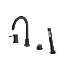   Kádperemre szerelhető csaptelep, Tboss Fly kád csaptelep kézizuhannyal, matt fekete