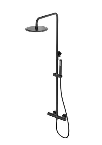Zuhanyszett, Tboss Fly termosztátos zuhanyoszlop, 2 funkciós, matt fekete