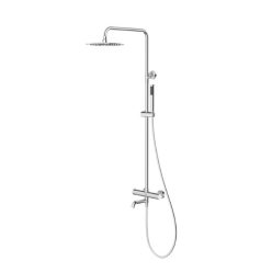   Zuhanyszett, Tboss Fly termosztátos zuhanyoszlop, 3 funkciós, kádtöltő csaptelep, króm
