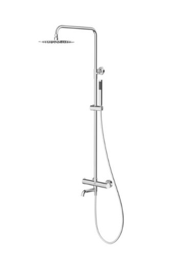 Zuhanyszett, Tboss Fly termosztátos zuhanyoszlop, 3 funkciós, kádtöltő csaptelep, króm