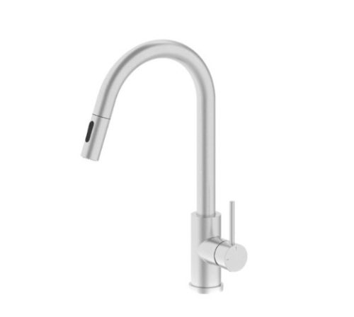 Mosogató csaptelep, Tboss Favo mosogató csaptelep, kihúzható zuhanyzóval, szálcsiszolt acél