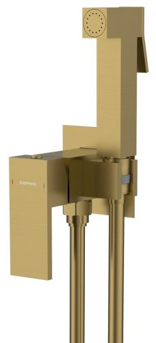 Falba süllyesztett csaptelep, Sapho Cubemix csaptelep bidé zuhannyal, matt arany CM040GB