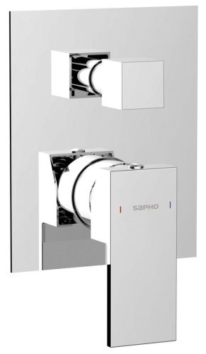 Falba süllyesztett csaptelep, Sapho Cubemix falba süllyesztett csaptelep, 2 irányú, króm CM042