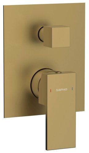 Falba süllyesztett csaptelep,Sapho Cubemix falba süllyesztett csapt.,2 irányú,matt arany CM042GB