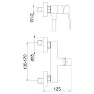 Zuhany csaptelep, Sapho Tursi zuhany csaptelep, matt fekete TI011B