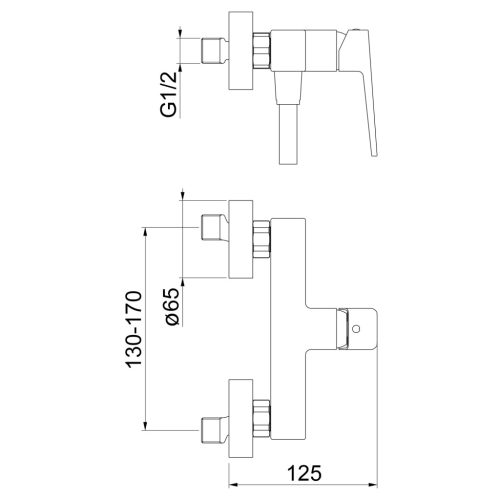 Zuhany csaptelep, Sapho Tursi zuhany csaptelep, matt fekete TI011B