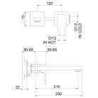 Falba süllyesztett csaptelep, Sapho Tursi falba süllyesztett csaptelep, króm TI018