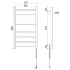Egyenes radiátor,Sapho Redondo elektromos törölközőszárító 50x90 cm,75 W, inox ER220V