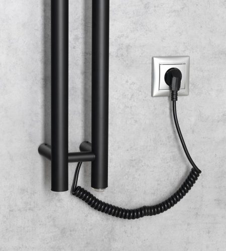 Egyenes radiátor, Sapho Papinado elektromos törölközőszárító 10,9x120 cm, 40 W, matt fekete ER340