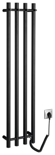 Egyenes radiátor, Sapho Papinado elektromos törölközőszárító 26,3x120 cm, 85 W, matt fekete ER350