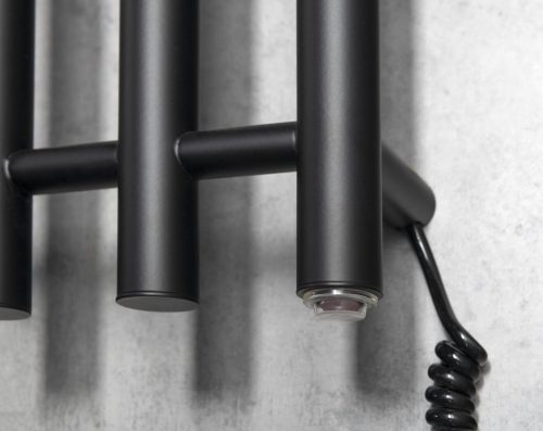 Egyenes radiátor, Sapho Papinado elektromos törölközőszárító 26,3x120 cm, 85 W, matt fekete ER350