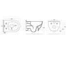 WC, Sapho Brilla Rimless fali wc 35,5x53cm, matt fekete 100614-110