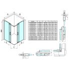 Zuhanyajtó, Sapho Gelco Dragon tolóajtó matt fekete/transzparent 100 cm GD4210B