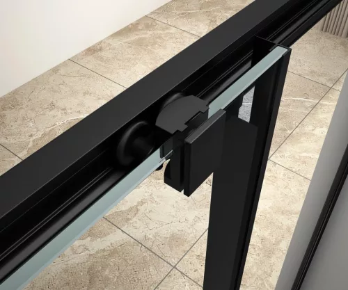 Zuhanykabin, Aqualine Agga Black zuhanykabin 80x80 matt fekete/transzparent BLF808