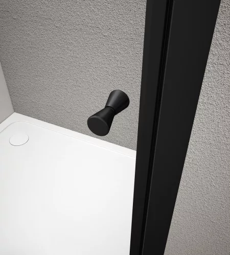 Zuhanykabin, Aqualine Agga Black zuhanykabin 80x80 matt fekete/transzparent BLF808