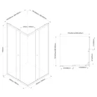 Zuhanykabin, Aqualine Agga Black zuhanykabin 80x80 matt fekete/transzparent BLF808