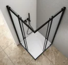 Zuhanykabin, Aqualine Agga Black zuhanykabin 80x80 matt fekete/transzparent BLF808