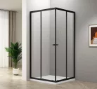 Zuhanykabin, Aqualine Agga Black zuhanykabin 90x90 matt fekete/transzparent BLF909