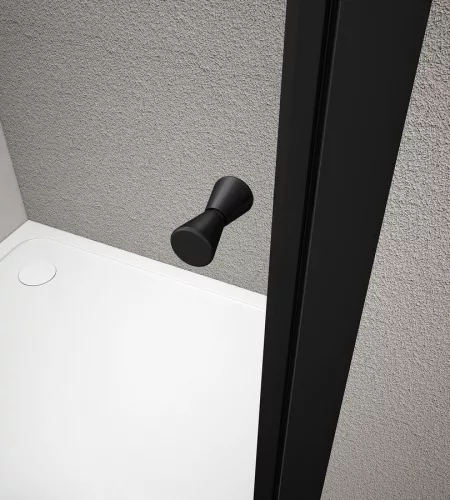 Zuhanykabin, Aqualine Arleta Black íves zuhanykabin 80x80 matt fekete/transzparent BLS800