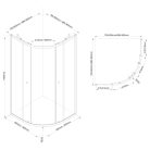 Zuhanykabin, Aqualine Arleta Black íves zuhanykabin 90x90 matt fekete/transzparent BLS900