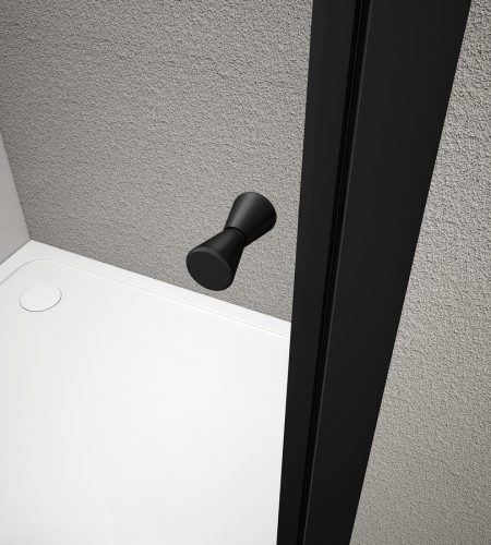 Zuhanykabin, Aqualine Arleta Black íves zuhanykabin 90x90 matt fekete/transzparent BLS900