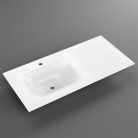 Alsó szekrény, Sanotechnik Cube 100 függesztett bútorszett, üvegmosdóval, fehér 08334