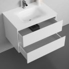 Alsó szekrény, Sanotechnik Cube 70 függesztett bútorszett, üvegmosdóval, fehér 08333