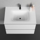 Alsó szekrény, Sanotechnik Cube 70 függesztett bútorszett, üvegmosdóval, fehér 08333