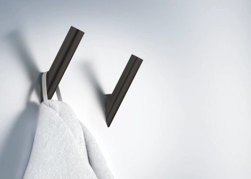 Törölközőtartó, Deante Silia törölközőtartó, szimpla, fekete ADI_N111