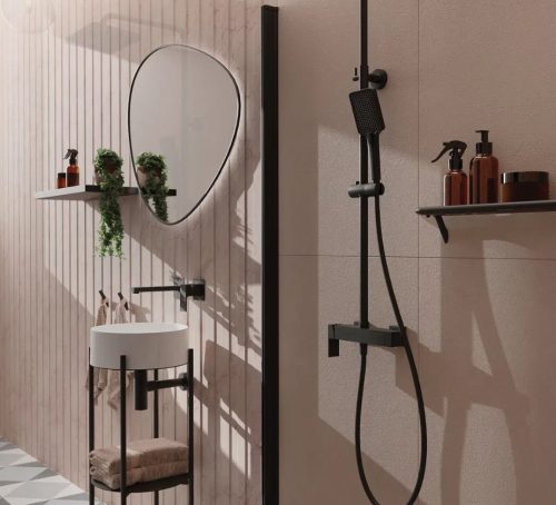 Törölközőtartó, Deante Silia törölközőtartó, szimpla, fekete ADI_N111