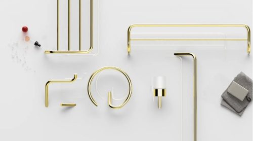 Törölközőtartó, Deante Silia Törölköző akasztó, fali, kerek, arany ADI_Z611