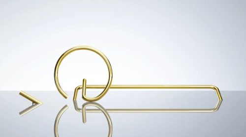 Törölközőtartó, Deante Silia Törölköző akasztó, fali, kerek, arany ADI_Z611