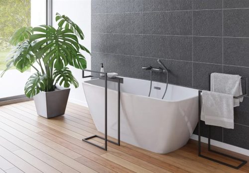 Törölközőtartó, Deante Mokko Álló akasztó, dupla, fekete ADM_N622