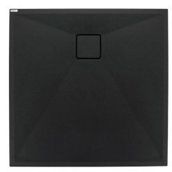   Zuhanytálca, Deante Correo szögletes, gránit zuhanytálca, fekete 80x80 KQR_N42B