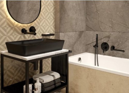 Falba süllyesztett csaptelep, Deante Arnika zuhany csaptelep zuhanyváltó nélkül,fekete BQA_N44L