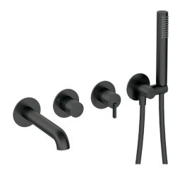   Falba süllyesztett csaptelep, Deante Silia kádtöltő csaptelep, 4 lyukas, fekete BQS_N18P