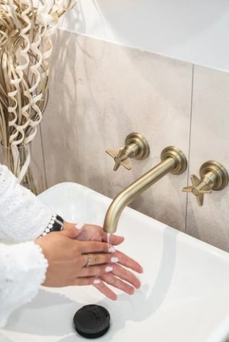 Falba süllyesztett csaptelep, Deante Temisto mosdó csaptelep, sárgaréz BQT_M54D