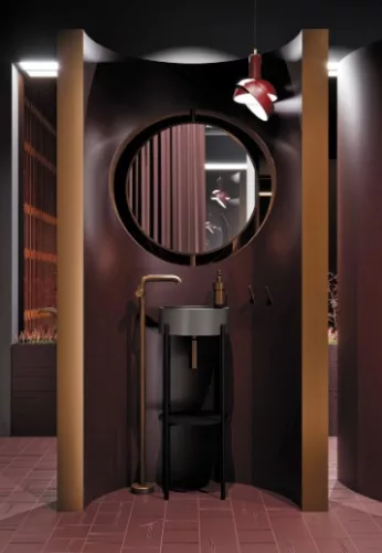 Mosdó szifon, Deante mosdó szifon, kerek, szálcsiszolt bronz NHC_C31K