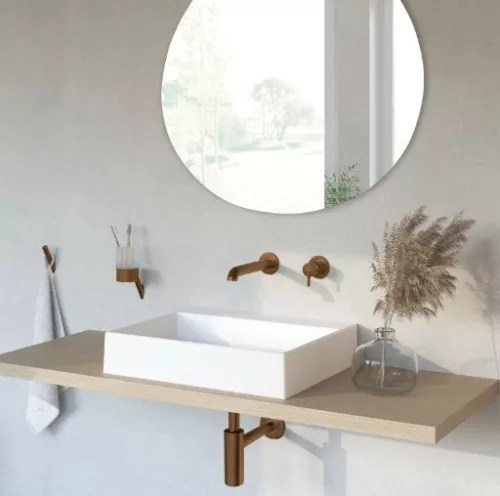 Mosdó szifon, Deante mosdó szifon, kerek, szálcsiszolt bronz NHC_C31K