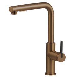   Mosogató csaptelep, Deante Momi mosogató csaptelep kihúzható kifolyó,szálcsiszolt bronz BKM_C73M