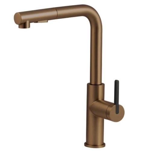 Mosogató csaptelep, Deante Momi mosogató csaptelep kihúzható kifolyó,szálcsiszolt bronz BKM_C73M