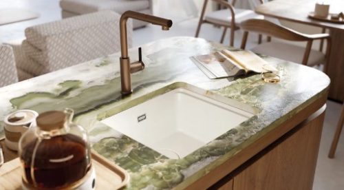 Mosogató csaptelep, Deante Momi mosogató csaptelep kihúzható kifolyó,szálcsiszolt bronz BKM_C73M