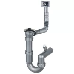   Mosogató szifon, Deante szifon teletetős, acél mosogatókhoz, 1 medencés, leeresztő 2" ZXY_9923