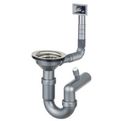   Mosogató szifon, Deante szifon acél mosogatókhoz, 1 medencés, leeresztő 3,5" ZXY_9926