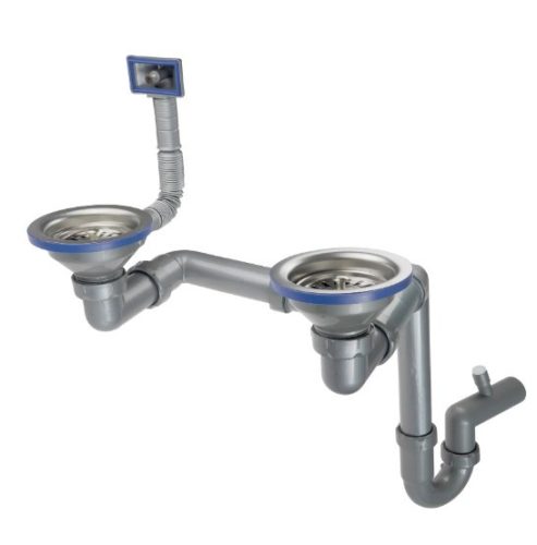 Mosogató szifon, Deante szifon acél mosogatókhoz, 1,5-2 medencés ZXY_9956