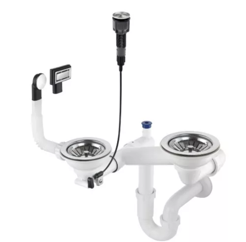 Mosogató szifon,Deante Space-Saver szifon gránit mosogatókhoz,1,5-2 medencés,Space-Saver ZXY_9983