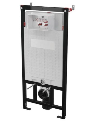 Öblítőtartály, Deante falsík alatti keret, fali WC-csészékhez, fekete CST_WC01