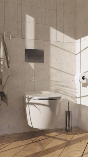 Öblítőtartály nyomólap, Deante falsík alatti kerethez - slim, titanium CST_D51P