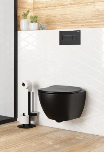 Öblítőtartály nyomólap, Deante falsík alatti kerethez - slim, fekete CST_N51P